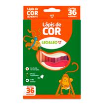 Caixa de Lápis de Cor 36 Cores Escolar Infantil Flex Sextavado Leo&Leo