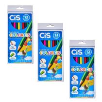 Caixa De Lápis De Cor CIS Colorics Com 12 Cores Kit 3 Caixa De Lápis De Cor CIS Colorics Com 12 Cores Kit 3
