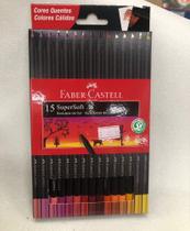 caixa de lapis de cor quentes faber-castell 15 unidades