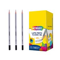 Caixa de Lápis Preto Classic HB 144 Unidades Grafite Acrilex
