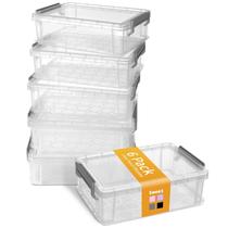 Caixa de lápis Sooez Extra Large Plastic, pacote com 6 unidades, cinza Caixa de lápis Sooez Extra Large Plastic, pacote com 6 unidades, cinza