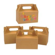 Caixa de lembrancinhas de festa LOKQING Brown Kraft Gable, pacote com 25, 18 x 9,8 x 9,8 cm