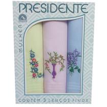Caixa de Lenço Feminino Bordado Presidente