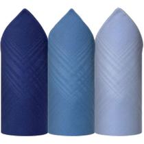 Caixa de Lenço Masculino Algodão 39 X 39 cm - 344D Tons Azul