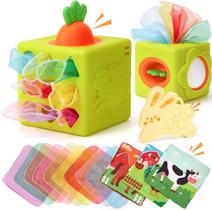 Caixa de lenços de silicone para brinquedos de 6 a 12 meses com cachecóis Caixa de lenços de silicone para brinquedos de 6 a 12 meses com cachecóis