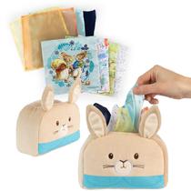 Caixa de Lenços Montessori - Brinquedo Sensorial Infantil Peter Rabbit