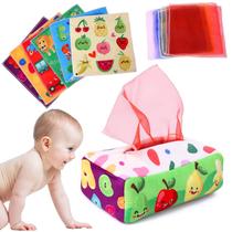 Caixa de lenços Montessori para brinquedos para bebês YOGINGO de 6 a 12 meses com rugas Caixa de lenços Montessori para brinquedos para bebês YOGINGO de 6 a 12 meses com rugas