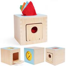 Caixa de lenços para bebês Toy FCSONU Kids Toddler Montessori 0-1 ano