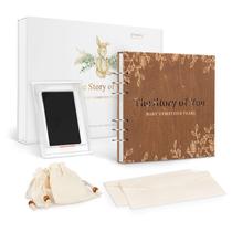 Caixa de livros de memórias para bebês Creawoo, lembrança de madeira de 5 anos