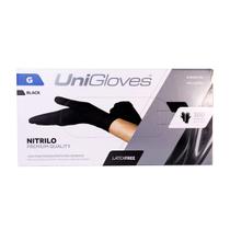 Caixa de Luvas Nitrílicas Unigloves Preta Tamanho G - 100 unid.