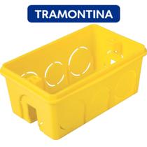 Caixa de Luz 4x2 Retangular Amarela Tramontina Caixa de Luz 4x2 Retangular Amarela Tramontina