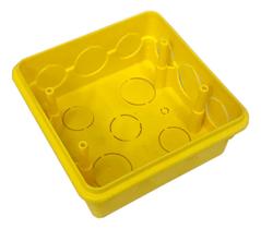 Caixa de Luz 4x4 Embutir Amarela para Instalações Elétricas