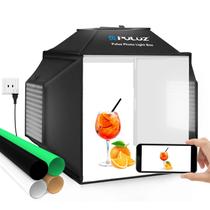 Caixa de luz de estúdio fotográfico e Softbox PULUZ 40x40cm com luzes LED