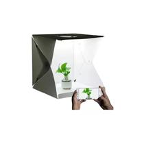 Caixa de luz de estúdio fotográfico LED 40x40cm com 5 fundos - branca