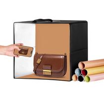 Caixa de luz de estúdio fotográfico VEVOR 30 x 30 cm com 120 LED e 6 cenários Caixa de luz de estúdio fotográfico VEVOR 30 x 30 cm com 120 LED e 6 cenários