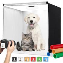 Caixa de luz de estúdio fotográfico ZKEEZM 80x80cm com 100 LED e 6 cenários Caixa de luz de estúdio fotográfico ZKEEZM 80x80cm com 100 LED e 6 cenários