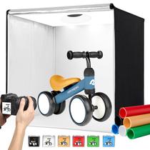 Caixa de luz de estúdio fotográfico ZKEEZM 80x80cm com 210 LEDs e 6 cenários