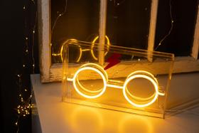 Caixa de luz de néon prateada Buffalo Harry Potter USB 12x7"