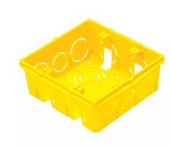 Caixa De Luz Embutir 4x4 Amarela Para Tomada Tramontina
