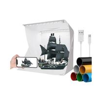 Caixa de Luz LED Dobrável Portátil (20/30/40cm) - Mini Softbox com USB para Fotos