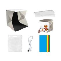 Caixa de Luz LED Dobrável Portátil (20/30/40cm) - Mini Softbox com USB para Fotos