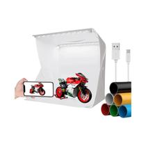 Caixa de Luz LED Dobrável Portátil (20/30/40cm) - Mini Softbox com USB para Fotos
