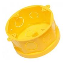 Caixa De Luz Octagonal 4x4 Amarela Fundo Móvel Tigre 3peças