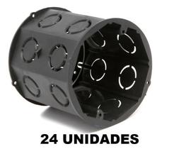 Caixa De Luz Octogonal Laje Fundo Móvel Duplo Kit 24 Un.