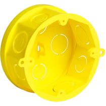 Caixa de luz para laje octogonal amarela 4x4 krona