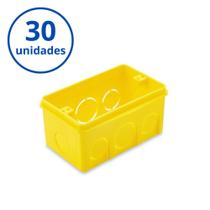 Caixa de Luz PVC Tramontina 4X2 Amarela - Kit 30 unidades