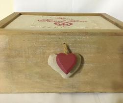 Caixa de madeira home porta objetos decorativa 28x20x13cm j-line Caixa de madeira home porta objetos decorativa 28x20x13cm j-line