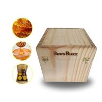 Caixa de madeira quadrada BEES BUZZ em pinus grande