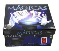 Caixa de Mágicas Brinquedo Infantil Com 30 Truques + Cartola + Varinha + Coelho