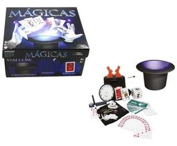 Caixa de Mágicas Infantil com Cartola - Varinha - 30 Truques - Pais e Filhos