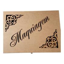 Caixa de Maquiagem com Espelho 25x18x10 MDF Artesanato