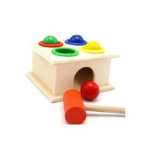 Caixa de martelo Montessori Wooden Toy Glue Balls para crianças a partir de 2 anos Caixa de martelo Montessori Wooden Toy Glue Balls para crianças a partir de 2 anos
