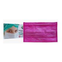 Caixa de Máscara Cirúrgica Descartável Tripla c/ 50 unidades -Protdesc-Rosa Pink