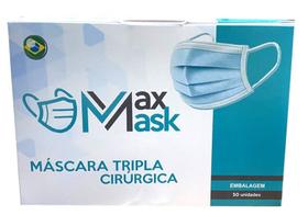 Caixa de máscara tripla camada cirúrgica com filtro bactereologico e registro anvisa - caixa com 50 unidades