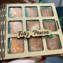 Caixa de MDF com 9 Repartições para Páscoa - Ideal para Doces Caixa de MDF com 9 Repartições para Páscoa - Ideal para Doces