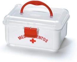 Caixa de Medicamentos Frasqueira Para Remédios Maleta Pequena 1,4L Cor Branca