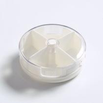 Caixa de Medicamentos Portátil Mini de 4 Compartimentos para Viagem - Branca