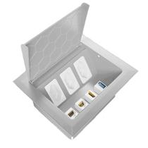 Caixa De Mesa Embutir Com 3 Tomada 10A Cinza +4 Keystone - Elétrica Multiplug Embutir Sobrepor Mesa Bancada Madeira Escritório Caixa De Mesa Embutir Com 3 Tomada 10A Cinza +4 Keystone - Elétrica Multiplug Embutir Sobrepor Mesa Bancada Madeira Escritório