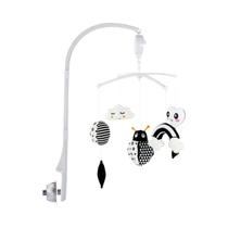 Caixa De Música Animal Preta E Branca Brinquedo De Móvel Para Berço Com Chocalho Para Bebês De 0 a