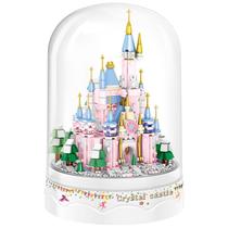Caixa de música Building Blocks Toy Mini Snow Crystal Castle Caixa de música Building Blocks Toy Mini Snow Crystal Castle