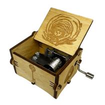 Caixa de música com imagem de Coraline gravada, presentes de madeira Mini Musical Box Play Can - Orpheus in the Underworld para aniversário/Dia dos Namorados/Natal (marrom)