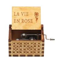 Caixa De Música De Madeira Antiga Gravada De Halloween Com Manivela, Caixa Musical De Pesadelo Para