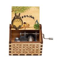 Caixa De Música De Madeira Pintada Totoro, Manual, Luxo Leve, Presente Decorativo