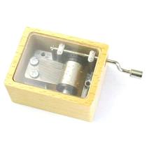 Caixa de música de madeira transparente com manivela Castle in the Sky