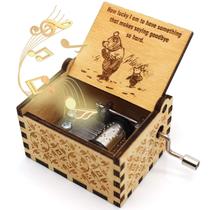Caixa de música de madeira Ukebobo Pooh Saying 6,4 x 5,2 x 4,2 cm, presente