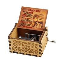 Caixa de Música de Manivela de Madeira - Decoração de Halloween "Você é Meu Sol"